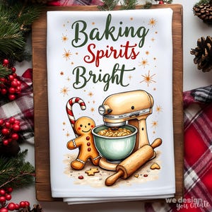 Christmas Kitchen Towel Sublimation Design, Kitchen Towel PNG Design, Cute Christmas Kitchen Tea Towel, Dish Towel for Christmas, Hand Towel