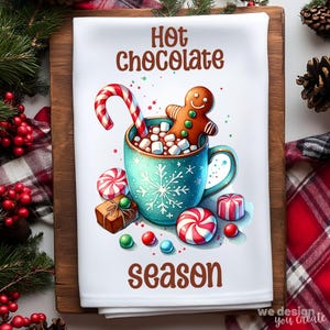 Christmas Kitchen Towel Sublimation Design, Kitchen Towel PNG Design, Cute Christmas Kitchen Tea Towel, Dish Towel for Christmas, Hand Towel