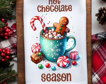 Christmas Kitchen Towel Sublimation Design, Kitchen Towel PNG Design, Cute Christmas Kitchen Tea Towel, Dish Towel for Christmas, Hand Towel
