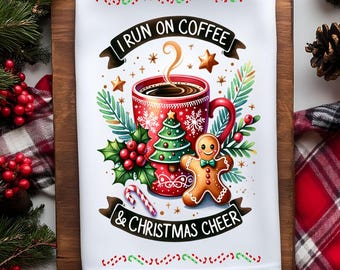 Christmas Kitchen Towel Sublimation Design, Kitchen Towel PNG Design, Cute Christmas Kitchen Tea Towel, Dish Towel for Christmas, Hand Towel