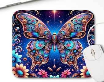 Butterfly Mouse Pad Sublimation Design, Mystical Mousepad PNG Design, Celestial Butterfly Sublimation Instant Digital Download Floral PNG