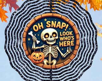 Oh Snap Skeleton Halloween Door Hanger PNG, Halloween Sublimation