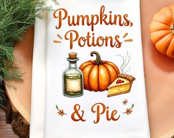 Fall Kitchen Towel Sublimation Design, Autumn Dish Towel PNG, Autumn Kitchen Tea Towel PNG, Halloween Decor Halloween Towel PNG, Pumpkin Png