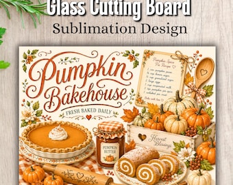 Tagliere a forma di zucca per pasticceria, PNG, design autunnale per sublimazione, download digitale