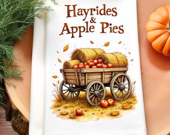 Fall Kitchen Towel Sublimation Design, Harvest Dish Towel PNG, Autumn Kitchen Tea Towel PNG, Fall Farmhouse Decor, Thanksgiving Towel PNG