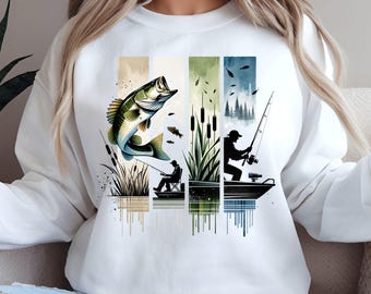 Fishing PNG Sublimation Design, Brushstroke PNG Design, Fishing PNG Instant Download, Bass Fishing Design, Lake Fishing Design, Gift for Him