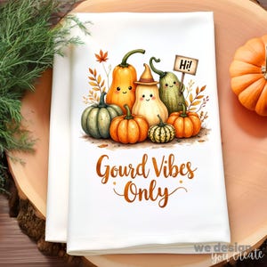 Pumpkin Kitchen Towel Sublimation Design, Fall Dish Towel PNG, Funny Autumn Towel Graphic, Funny Gourds Tea Towel PNG, Fall Farmhouse Decor