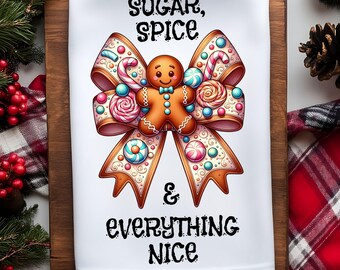 Christmas Kitchen Towel Sublimation Design, Kitchen Towel PNG Design, Gingerbread Kitchen Tea Towel, Dish Towel for Christmas, Hand Towel