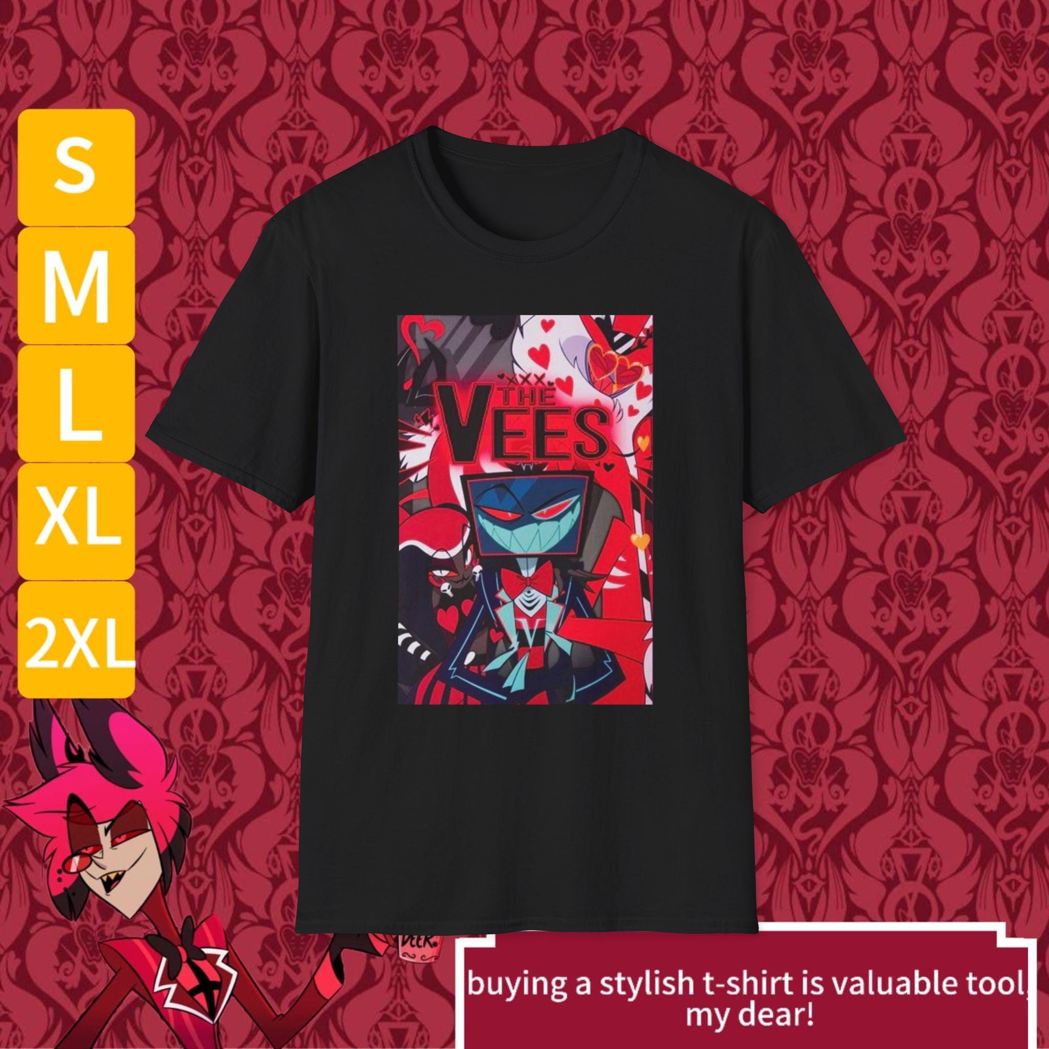Hazbin Hotel the Vees Velvet Vox Valentino Unisex Softstyle T-shirt - Etsy