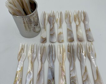 100 pcs Wholesale 11 cm Coffee Mother of Pearl Fork use for Fruit, Dessert