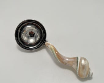 Stainless Steel Soup Ladle with Natural Seashell Handle