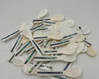 100 pcs Abalone Mother of Peal Spoon use for Caviar Cake Dessert
