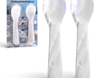 9cm Mother of Pearl Caviar Spoon Set 2, Handmade Natural Freshwater Shell Spoon