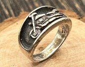 Sterling Silver Motorcycle Ring, Biker Jewelry, Otto Sterling