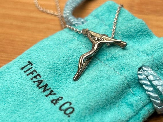 Tiffany & Co. Elsa Peretti Sterling Silver Crucifix Necklace