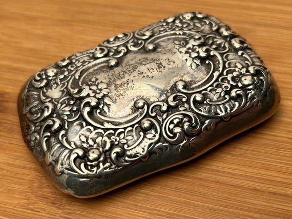 Vintage Andrea 925 Sterling Silver Belt Buckle - Ornate Repousse Floral Scrollwork Statement Piece, Heavy Silver Accessory