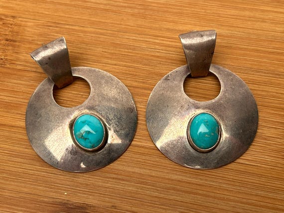 Vintage B. Dempsey Sterling Silver Turquoise Post Earrings, Southwestern Style