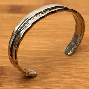 Southwestern Artisan Silver Cuff Bracelet, Stamped Sterling Silver