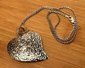Heavy Artie Yellowhorse Sterling Silver Heart Pendant & Italian Chain