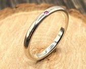 Peretti Ruby Band, Tiffany & Co. Sterling Silver Ring, Size 9.25-9.5