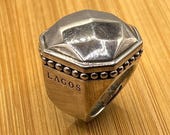 LAGOS Caviar Sterling Silver 18K Gold Ring, Size 7, Signed 925 750