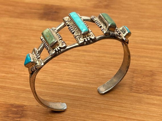 Stunning Vintage Turquoise Bracelet, Sterling Silver Cuff, Vintage Southwestern Jewelry
