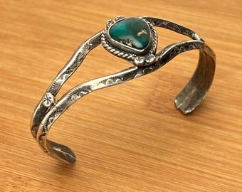 Vintage Fred Harvey Era Style Navajo Sterling Silver & Turquoise