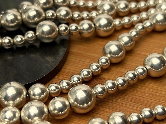 Tiffany & Co. Sterling Silver Torsade Necklace, Three Strand Bead