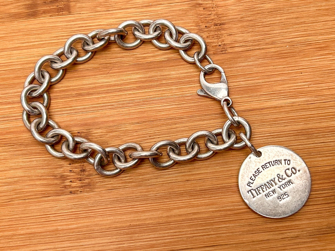 Tiffany & Co. Sterling Silver Round Tag Lobster Claw Bracelet