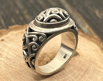 Vintage Brighton Swirl Ring, Sterling Silver, Size 8 3/4