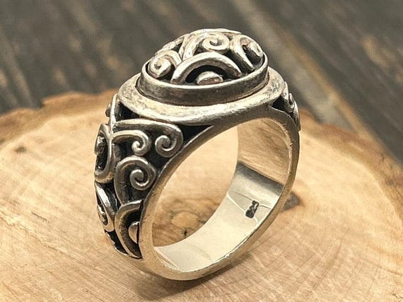 Vintage Brighton Swirl Ring, Sterling Silver, Size 8 3/4