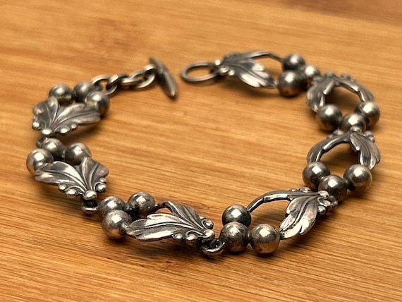 Georg Jensen style N.E. From Sterling Silver Bracelet - Vintage Danish Modernist Jewelry
