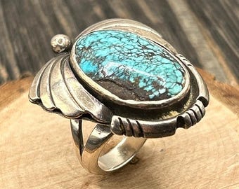 アクセサリー vintage Navajo Thunderbird Ring VINTAGE Sterling Silver Navajo Turquoise Thunderbird Ring, Men's