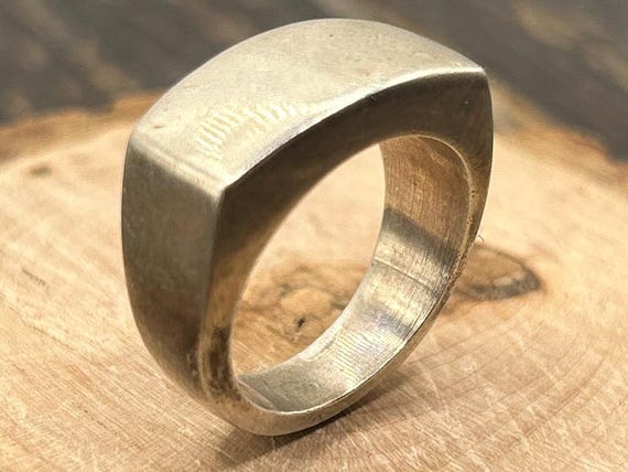 Vintage Modern Sterling Silver Dome Ring, Geometric Band, Minimalist Jewelry, Size 6 3/4