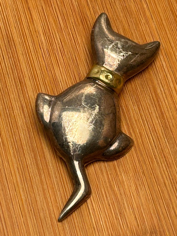 Taxco Sterling Cat Brooch