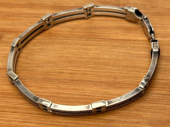 Vintage Italian 925 Sterling Silver Bracelet, Modernist Design, 1970s, Unisex