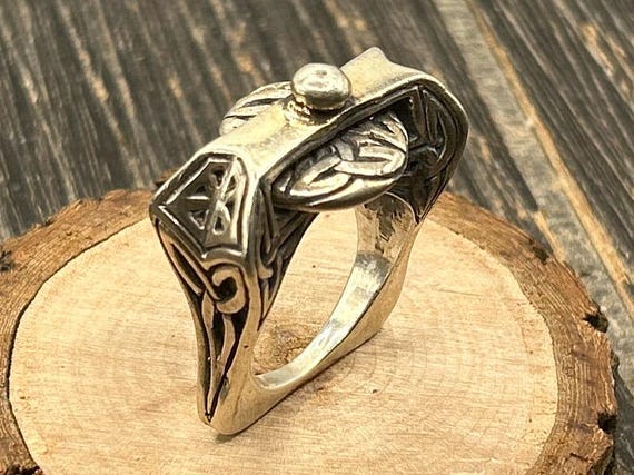 Handcrafted Sterling Silver Spinning Meditation Ring, Celtic Knotwork Design, Size 11, 31.2g