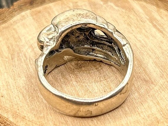 Bold Eagle Head Sterling Silver Ring - Vintage St… - image 4