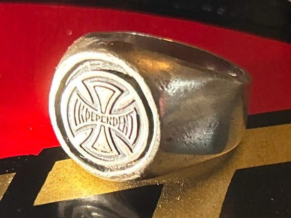 Vintage Independent Trucks Ring Sterling Silver Skater Ring Size 8