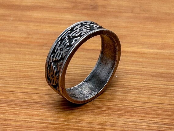 Vintage Sterling Silver Thunderbird Ring, Size 7 3/4, Native American Navajo-Inspired