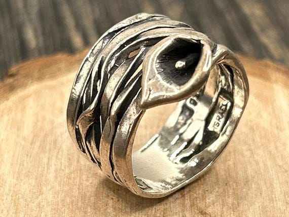 Sterling Silver Calla Lily Ring Wide Band Floral Statement Ring 925 Israel PZ