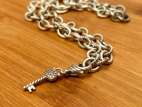 Judith Ripka Sterling Silver Key to My Heart Necklace, 925 CZ