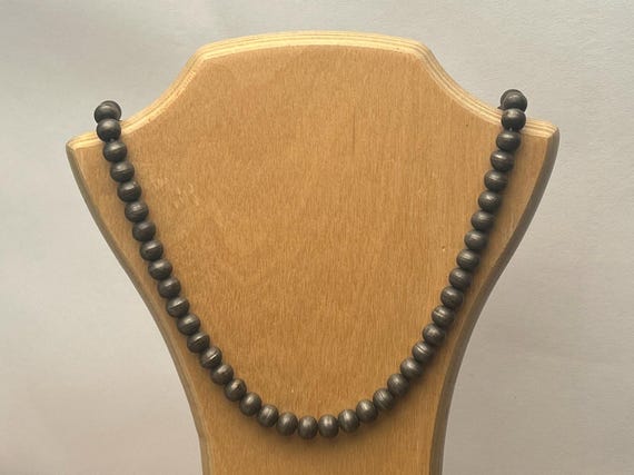 Vintage Sterling Silver Bead Toggle Necklace, Adjustable Chain, Vintage Ethnic Jewelry, Impressive Patina, Gift for Her