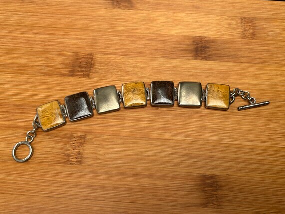 Silpada Sterling Silver Pyrite Bronzite Jasper Bracelet