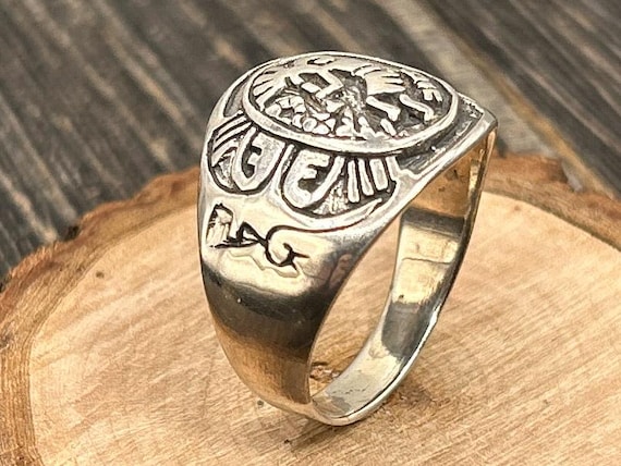Mens Sterling Silver Ring Shube Southwest Kokopelli Flute Player Vintage 925 Band Signet Style Tribal Jewelry