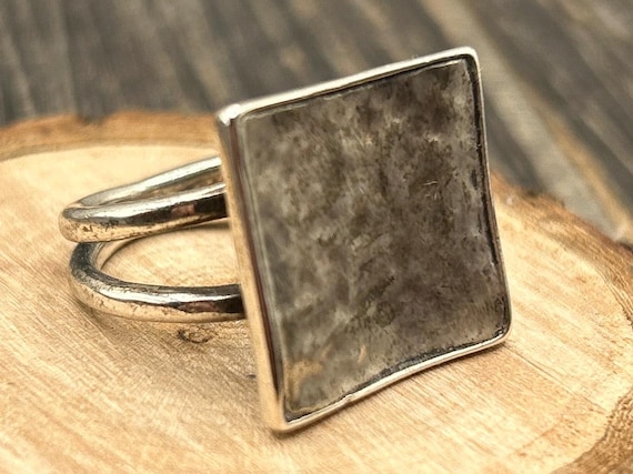 Modernist Sterling Silver Brutalist Style Ring, Unique Statement Jewelry