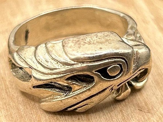 Bold Eagle Head Sterling Silver Ring - Vintage St… - image 2