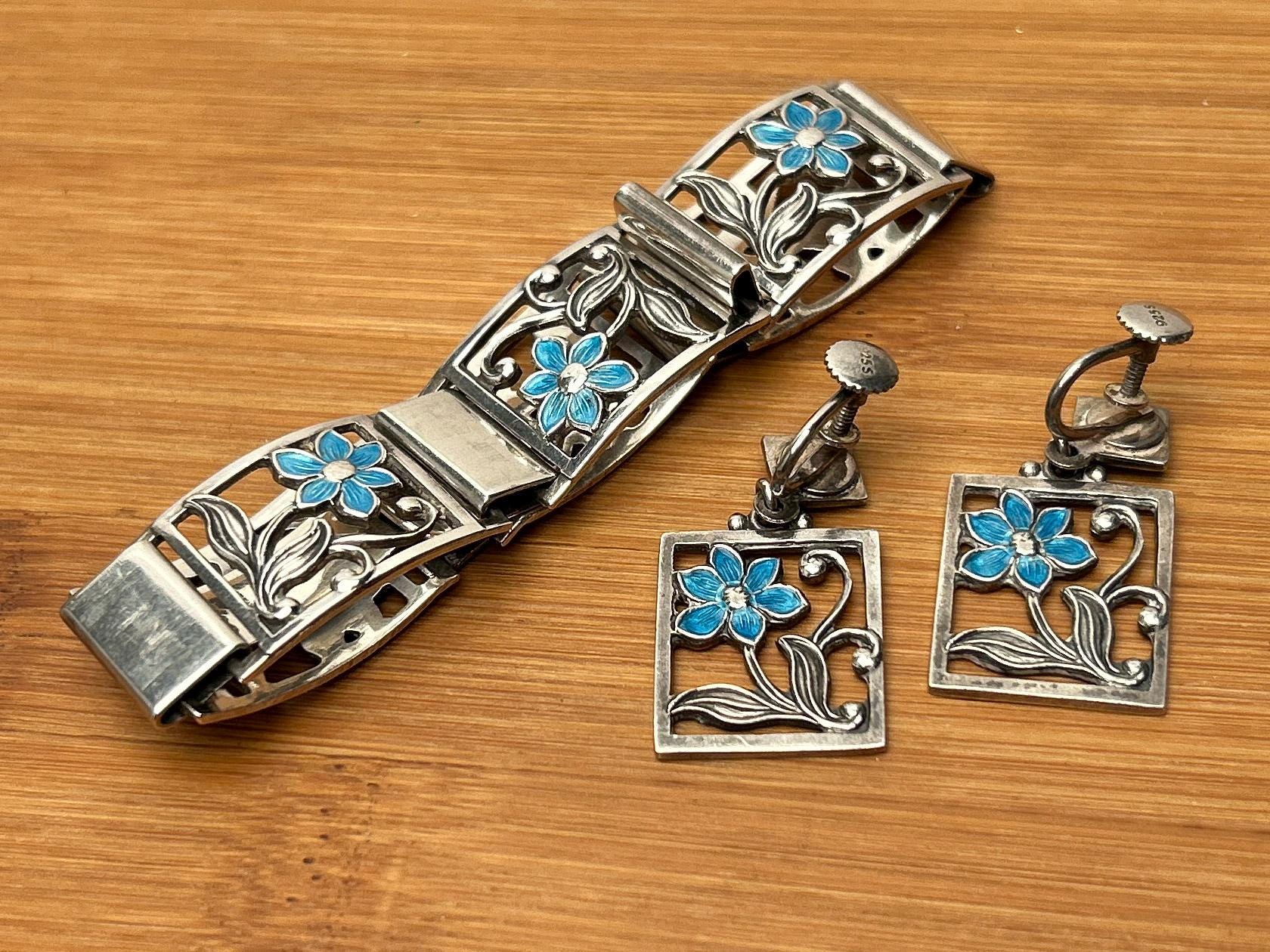 ELA DENMARK STERLING 925S 七宝焼き 盃 5個 シルバー Ela Denmark Sterling Silver 925 Enamel Salt Pepper Mushroom