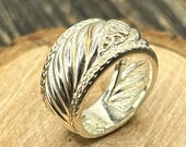 Celtic Weave Sterling Silver Band Ring, Size 6.25, Irish Hallmarked