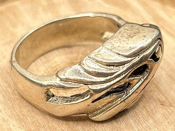 Bold Eagle Head Sterling Silver Ring - Vintage St… - image 3